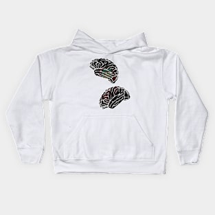 Glitch Art Brain Glitchcore Kids Hoodie